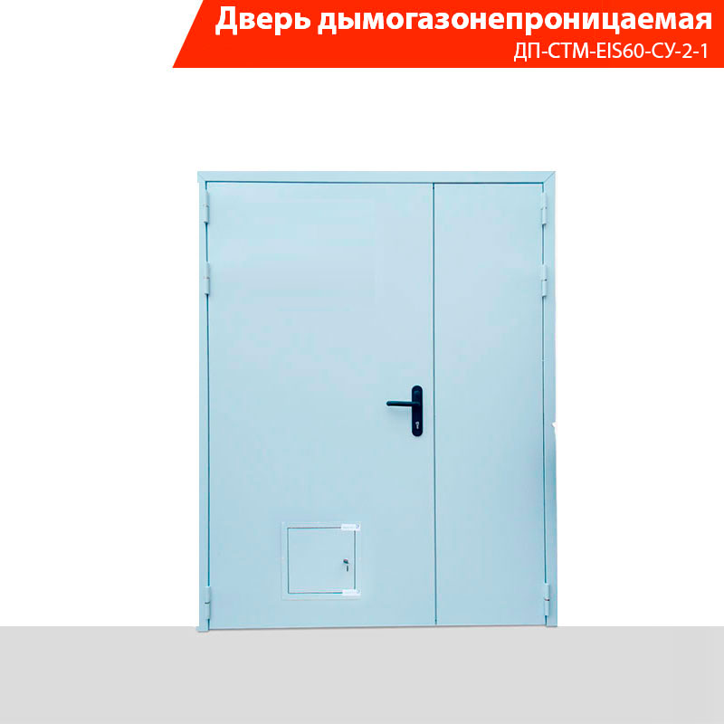 Дверь дымогазонепроницаемая двупольная ДП-СТМ-EIS60-СУ-2-1